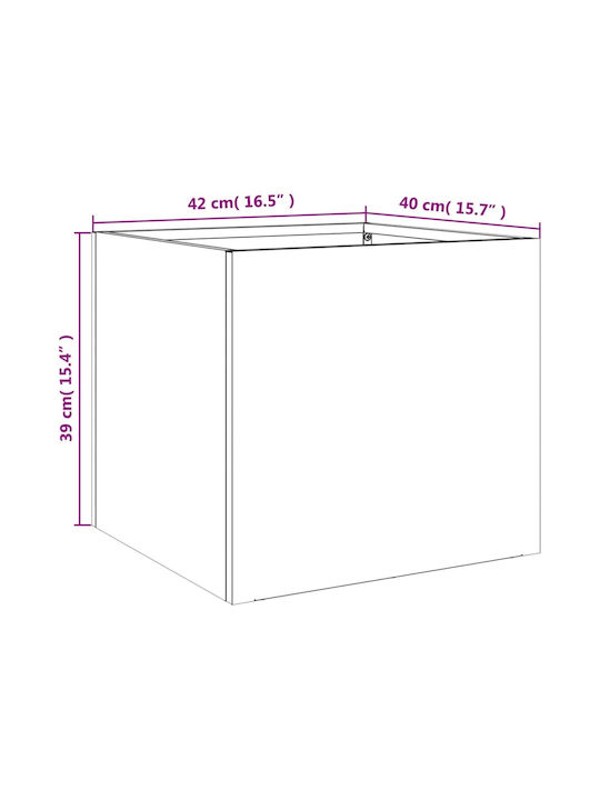 vidaXL Silver Set 2 Planters Metal Silver