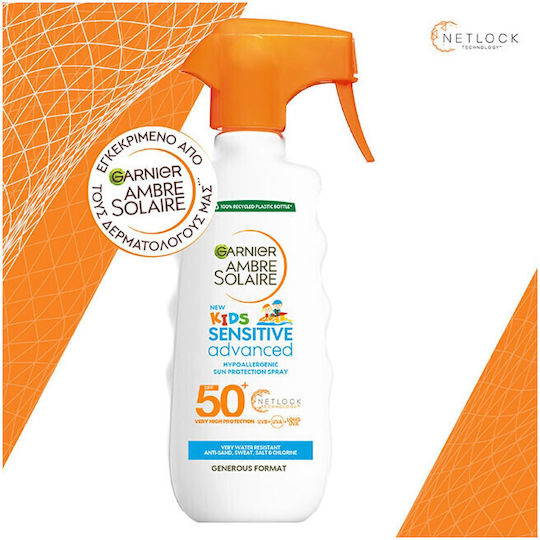 Garnier Sensitive Advanced Hypoallergenic SPF50 Waterproof Kids Sunscreen Spray for Face & Body 270ml