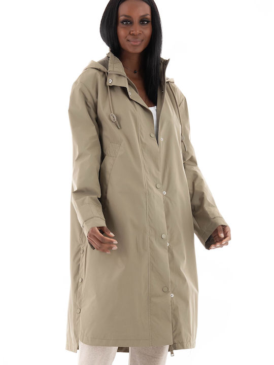 Only Women's Midi Coat Khaki