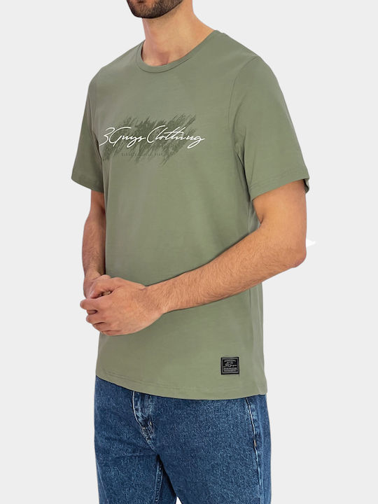 3Guys Men's Short Sleeve T-shirt Green