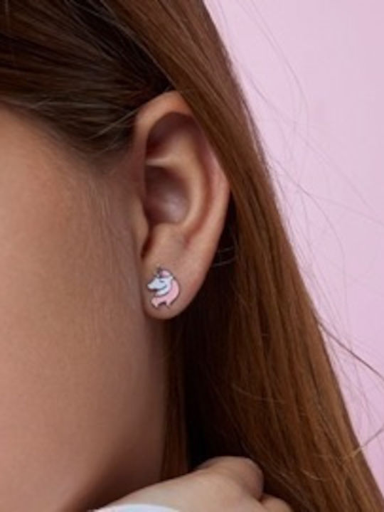 Kids Earrings Studs Unicorns made of Silver