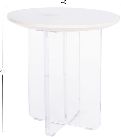 Beistelltisch Acrylon B40xT40xH41cm White Beistelltisch Acrylon B40xT40xH41cm White