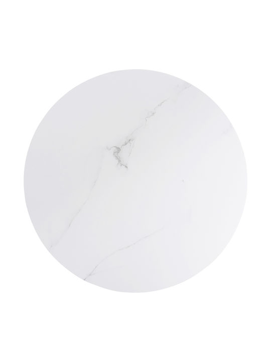 Round Side Table Acrylon Glass White M40xL40xH41cm