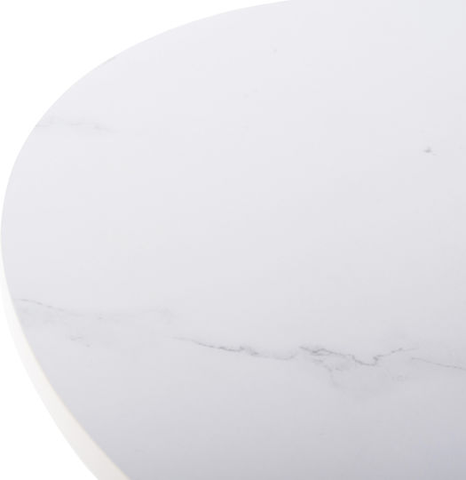 Round Side Table Acrylon Glass White M40xL40xH41cm