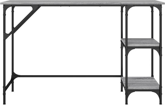 Desk Wooden Gray with Metal Legs 120x50x75cm