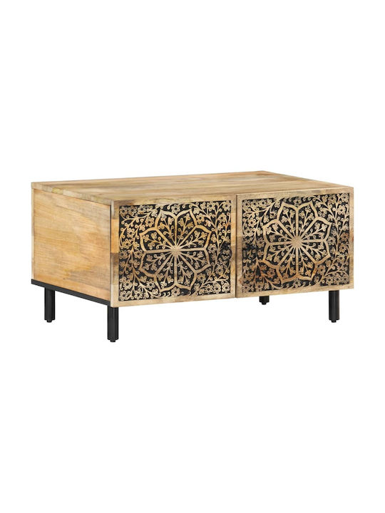 Rectangular Coffee Table from Solid Wood Coffee L80xW50xH40cm.