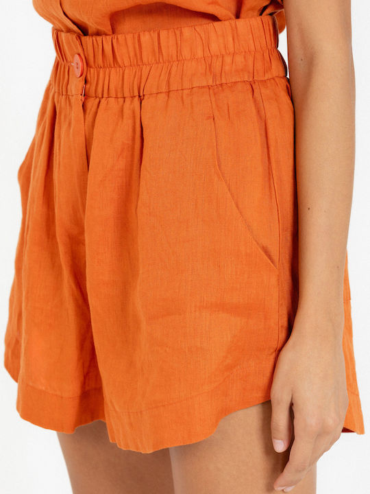 Philosophy Wear Women's Linen Shorts Orange