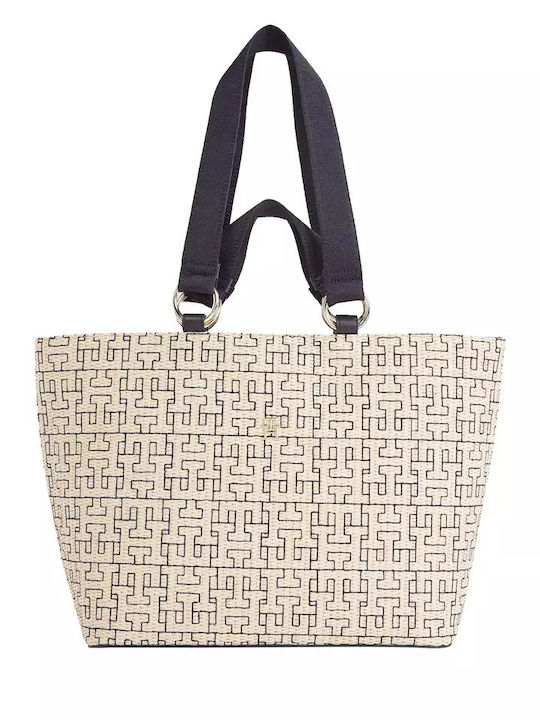 Tommy Hilfiger Th City Mono Women's Bag Tote Handheld Beige