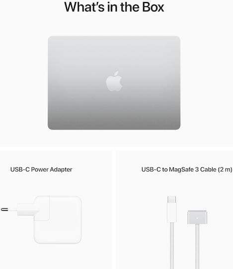 Apple MacBook Air 13.6" (2022) IPS Retina Display (M2-8-Core/8GB/256GB SSD/8-Core GPU) Silver (GR Keyboard)