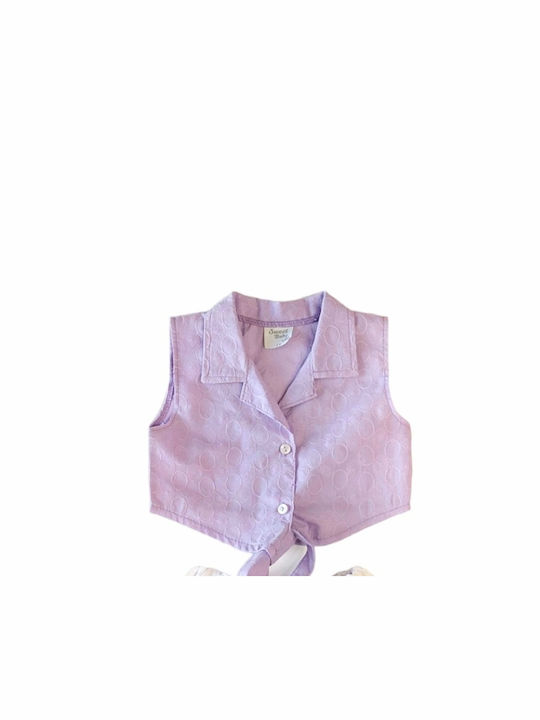 Sweet Baby Kids Set with Skirt Summer 2pcs Lilac