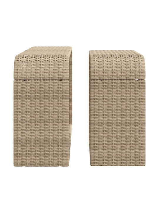 Rechteckiger Beistelltisch aus Bambus Beige 2Stücke M112xT27xH55cm vidaXL