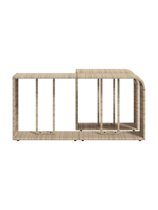 Rechteckiger Beistelltisch aus Bambus Beige 2Stücke M112xT27xH55cm vidaXL