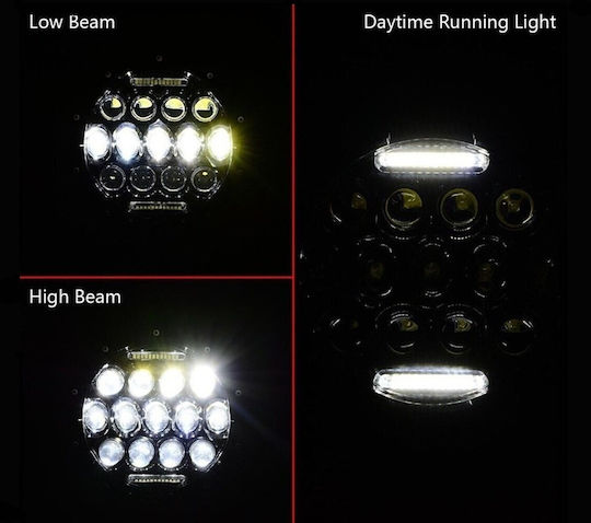 Front Lamp 7" Led Passing, High Beam, Position, Daytime Running Lamp 1 Pc