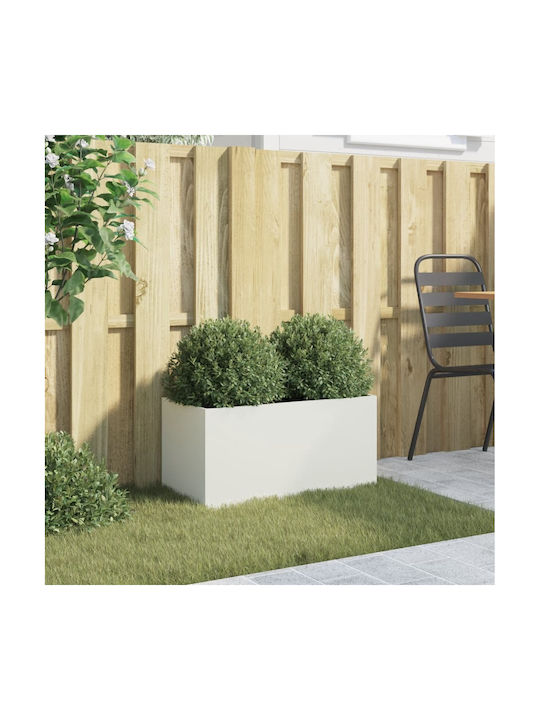 vidaXL Ζαρντινιέρα Μεταλλική Λευκή 62x29x30εκ.