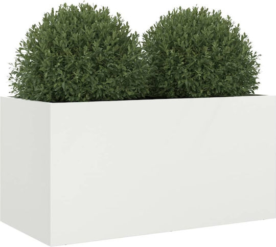vidaXL Blumenkasten Metallisch White 62x29x30cm.
