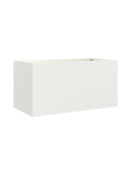 vidaXL Ζαρντινιέρα Μεταλλική Λευκή 62x29x30εκ.