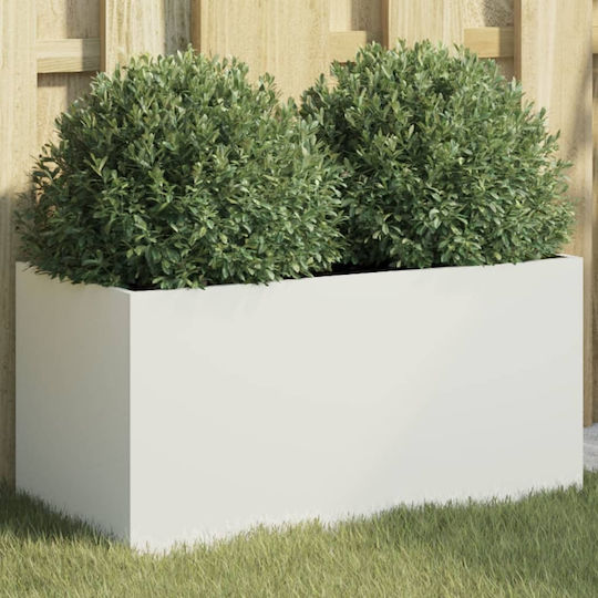 vidaXL Blumenkasten Metallisch White 62x29x30cm.