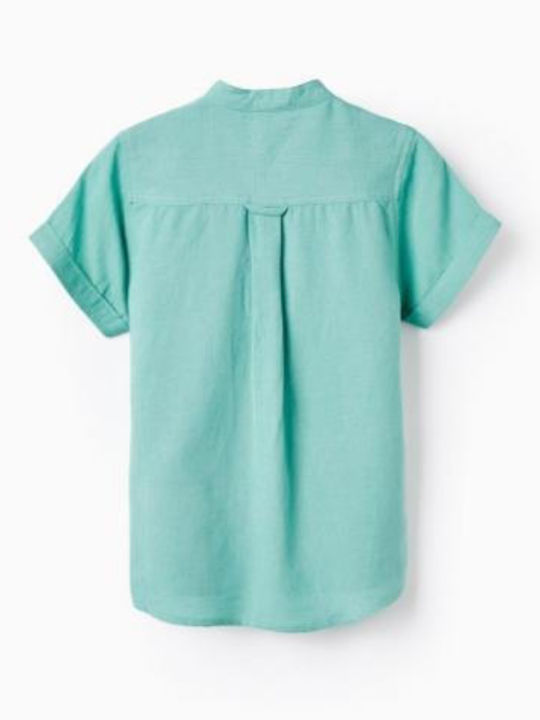 HappyNest Kids Linen Shirt Green