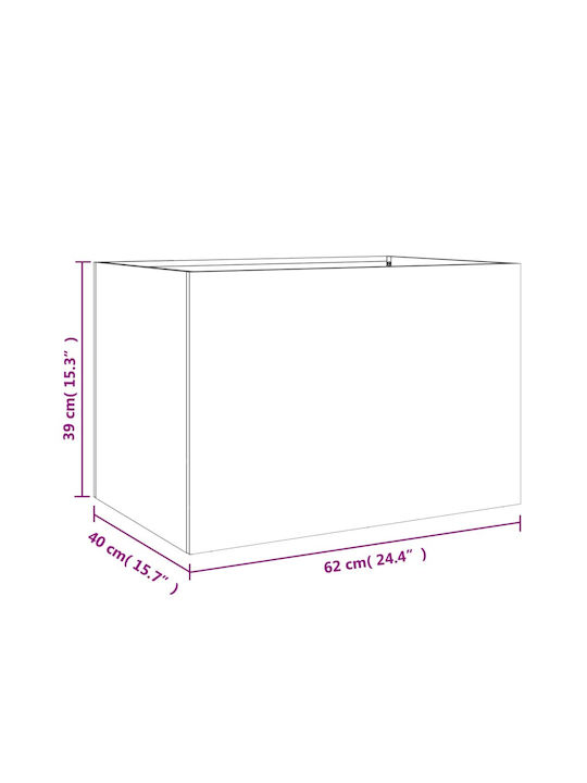 vidaXL Planter Box Plastic Black 62x39x40cm.