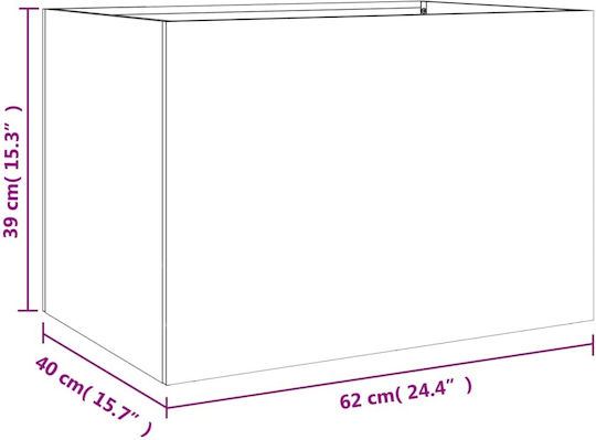 vidaXL Planter Box Plastic Charcoal 62x39x40cm.