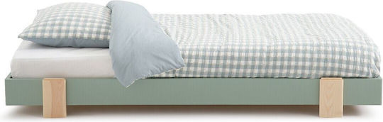 Pat pentru Copii Single Verde pentru Saltea 90x190cm