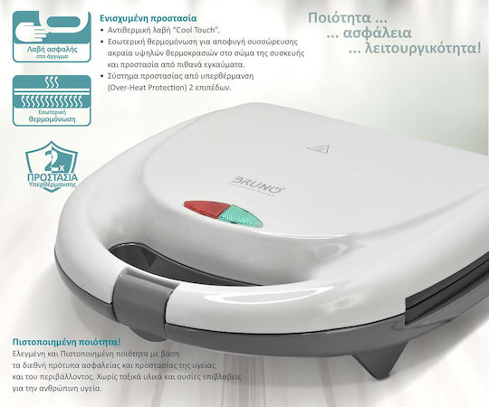 Bruno Sandwichmaker für for 2 Sandwiches Sandwiches 800W Weiß