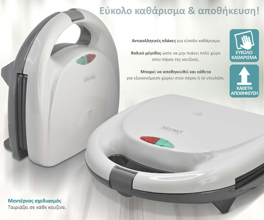 Bruno Sandwichmaker für for 2 Sandwiches Sandwiches 800W Weiß