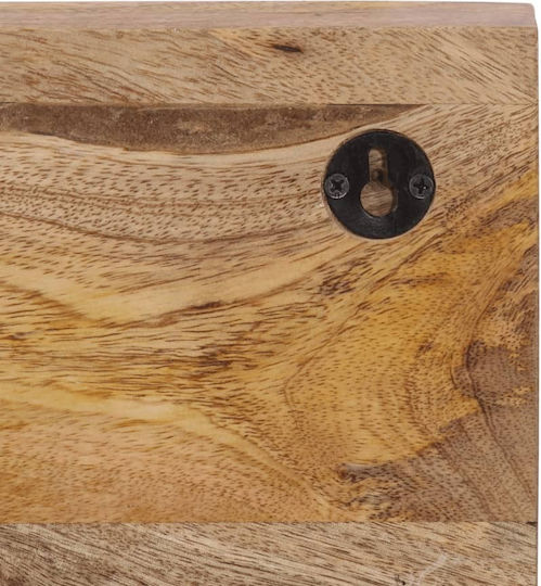 vidaXL Wooden Wall Hanger 5 Hooks Brown 80x5.5x25cm