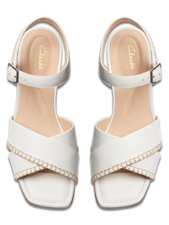Serina35 Cross Leather Sandals White