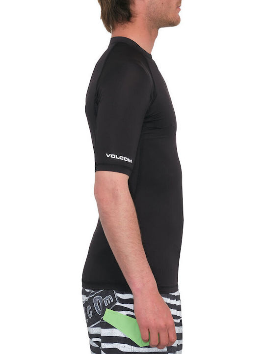 Volcom Lido Rashguard UPF 50 Tricou De Protecție Solară Pentru Bărbați Mâneci Scurte Negru