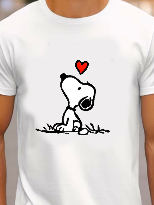 Fruit of the Loom Snoopy Love Original Тениска Бял Памучно