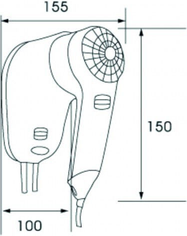 Inter Ceramic Σεσουάρ Ξενοδοχείου Λευκό 1.2kW