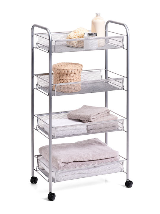 Zeller Raft De Bucătărie Metalic Cu 4 Locuri Gri 42.5x26x83.5cm