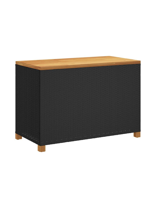vidaXL Außenlagerbox Rattan Schwarz L110xB55xH63cm