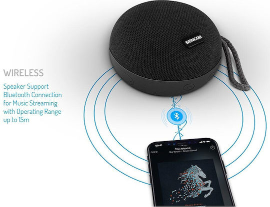 Sencor SSS 1000 NYX Ηχείο Bluetooth 3W με Διάρκεια Μπαταρίας έως 13 ώρες Μαύρο