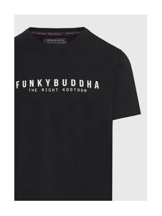 Funky Buddha Herren T-Shirt Kurzarm Schwarz