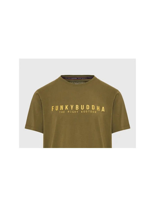 Funky Buddha Ανδρικό T-shirt Κοντομάνικο Χακί