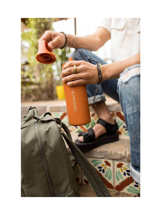 Lifestraw Бутилка Неръждаема стомана с филтър 650мл Оранжев