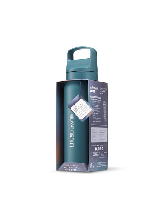 Lifestraw Wasserflasche Rostfreier Stahl mit Filter 650ml Gray