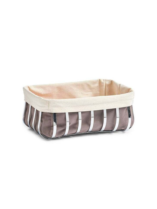 Zeller Ψωμιέρα Μεταλλική Γκρι 33x24x13cm