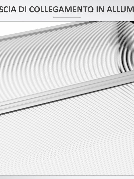 Outsunny Πολυκαρβονικό Στέγαστρο Π122xΒ89cm
