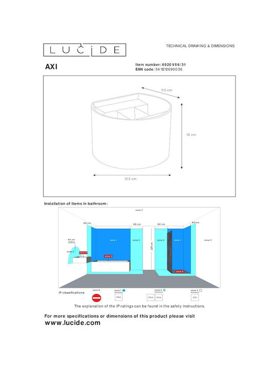 Lucide Lightning Μονό LED Θερμό Λευκό Σποτ σε Λευκό Χρώμα