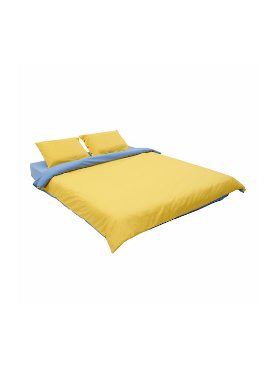 Heinner Sheet Set with 2 Pillowcases Double 200x220cm. Yellow/blue 3pcs