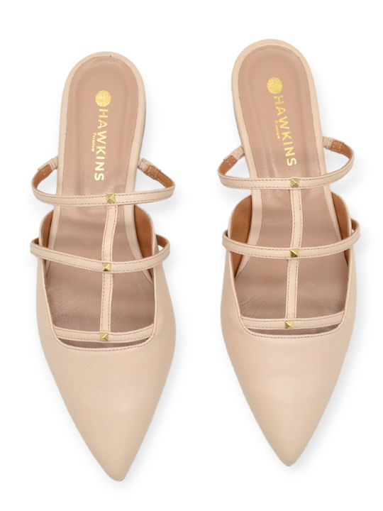 Hawkins Premium Heel Mules Beige