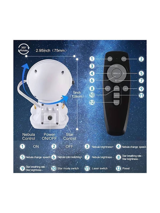 Kids Night Light Astronaut LED with Color Changes - Nebula Astronaut Projector