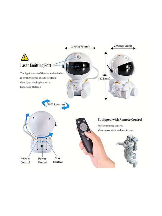 Kids Night Light Astronaut LED with Color Changes - Nebula Astronaut Projector