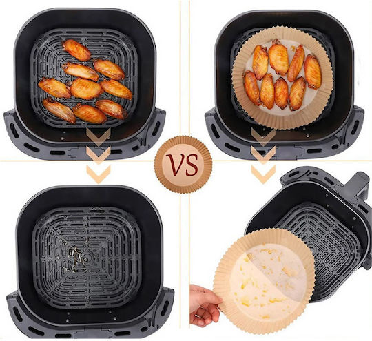Telco Non-Stick Air Fryer Papers 16x4.5cm Set of 50 Round Pieces - Telco - 060136