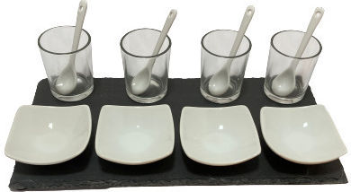 Excellent Houseware Platou pentru aperitive din Porțelan Albă L30xl15cm 1buc
