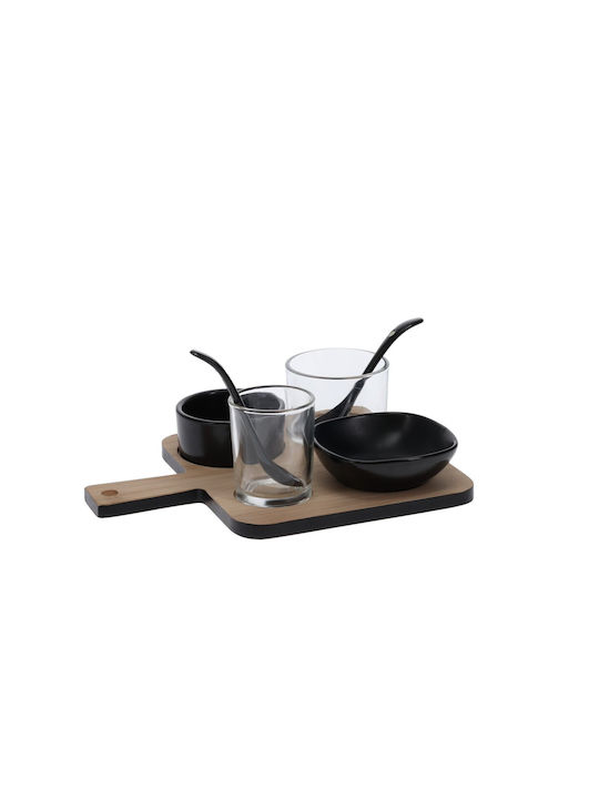 Excellent Houseware Porzellan Ordnungshüter Schwarz W22xL17xH6.6cm 1Stück