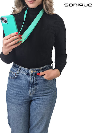 Sonique Back Cover Silicone 0.5mm with Strap Light Blue (Redmi 12 4G / Redmi 12 5G)